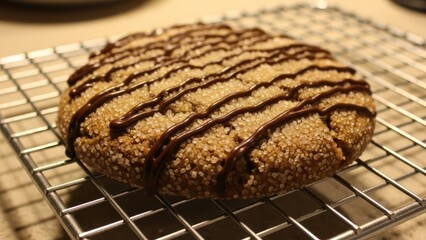 Delicious Cookie with Chocolate Drizzle