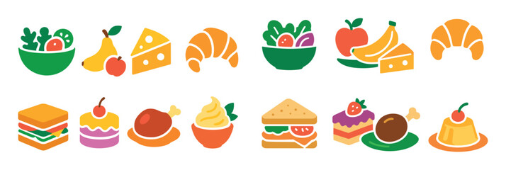 Naklejka premium Colorful Buffet Icons