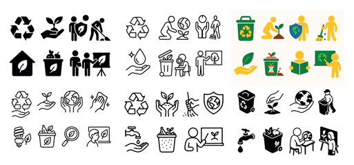 Obraz premium Eco symbols and sustainability icons
