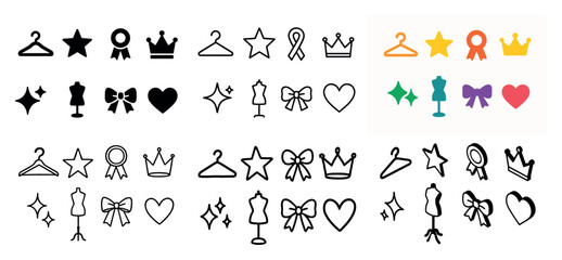 Fototapeta premium Fashion icons and symbols collection