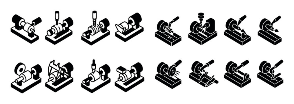 Isometric Lathe Icons
