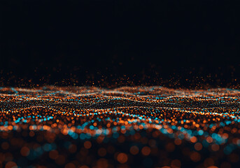 Abstract wave patterns of colorful lights and dark background creating a futuristic and dynamic visual