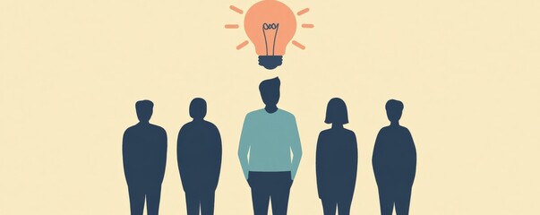 Business team brainstorming and innovative ideas concept illustration