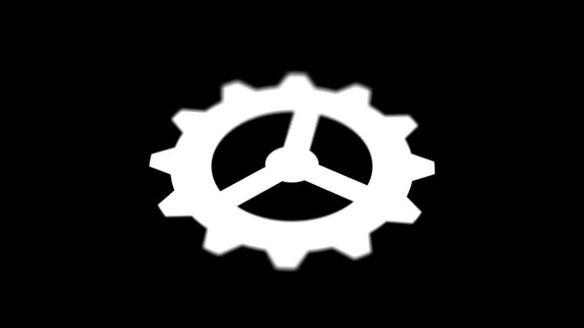 Cog rotate in a circle. Gear wheel rotation. Working process.