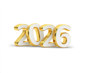 New year 2026 concept. 2026 steel sign with stopwatch. 3d Rendering