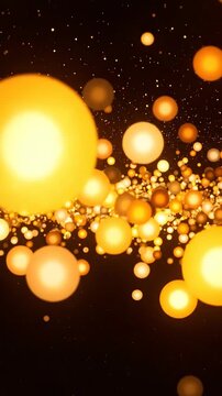 Hypnotic slow motion drift through a wide field of large, glowing warm colored bokeh spheres that gently shift and fade tranquil, dreamy, gentle transition