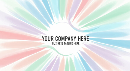 Watercolor Pastel Rays Background with Company Text Template
