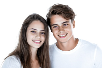 Smiling young couple looking happy together, casual lifestyle, love and friendship