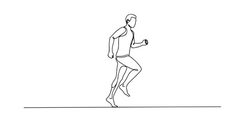 Continuous one line of a person stepping forward symbolizing progress toward human rights, human rights theme, draw vector illustration.