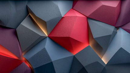 Abstract Geometric Background with Colorful 3D Shapes and Textur