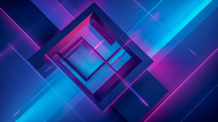 Futuristic Geometric Abstract Background with Neon Blue and Pink