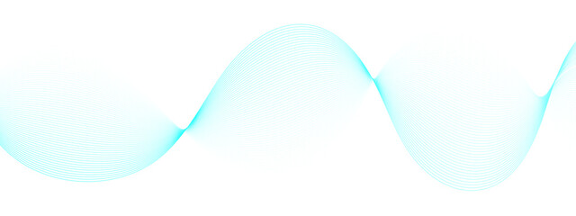 Turquoise wave pattern flows gracefully across a clean white background design