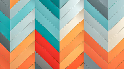 Vibrant Chevron Pattern with Multicolored Geometric Stripes in M