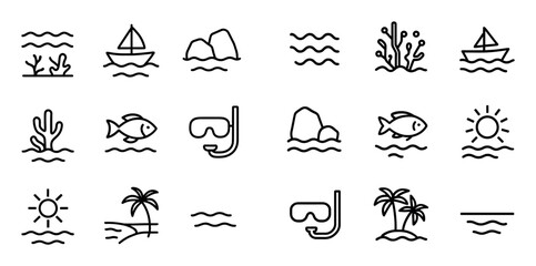 Naklejka premium Exotic Vacation Icons