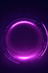 Fototapeta premium Abstract background featuring a vibrant glowing pink neon circular pattern