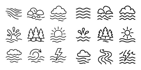 Minimalist Rapid River Icons