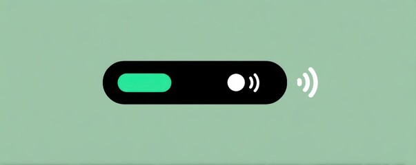 Illustration of a progress bar with sound icon and green background