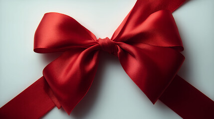 Shiny Red Ribbon Bow for Holiday and Gift Wrapping