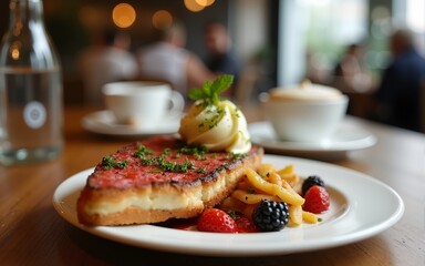 Savor the flavors of a cafe and bistro, where gourmet coffee and delectable dishes take center stage. High quality