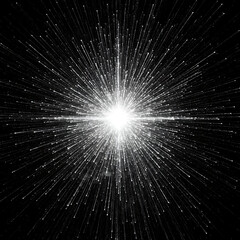 Obraz premium Tiny, bright white dust motes suspended in darkness, catching a soft, ethereal light from an unseen source.