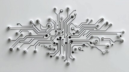 Futuristic circuit board background with glowing pathways and microchip details, high-tech digital network concept, sharp focus, clean design, innovation and technology theme for business branding
mi