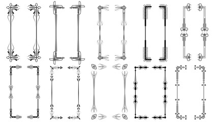 Set Black Simple Line Collection Different Doodle Brackets, Parentheses, Braces Elements Vector Design Style Sketch Isolated Illustration For Banner