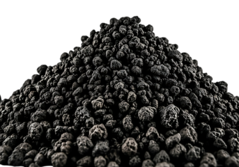 Pile of dark porous volcanic rock texture background material