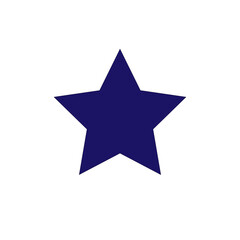 Obraz premium A simple five pointed star in dark blue color isolated on a plain white background in a centered position