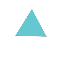 A light blue triangle pointing upwards against a plain white background in a simple graphic design