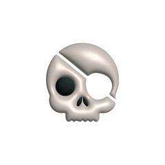 Skull Icon with Eye Patch A Symbol of Adventure and Mystery on White