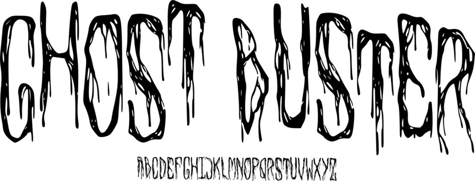 Ghost Buster Horror Dripping Font &ndash; Spooky Slime Alphabet Typeface for Halloween Design Projects