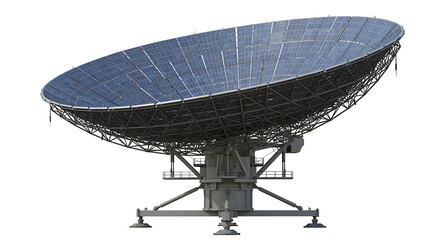 Radio Telescope Antenna on White astronomy science technology communication research