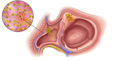 Sinusitis Anatomy Illustration inflammation nasal passages medical health disease