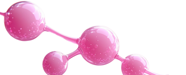 Pink Molecular Network 3D Illustration png