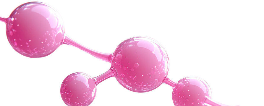 Pink Molecular Network 3D Illustration png