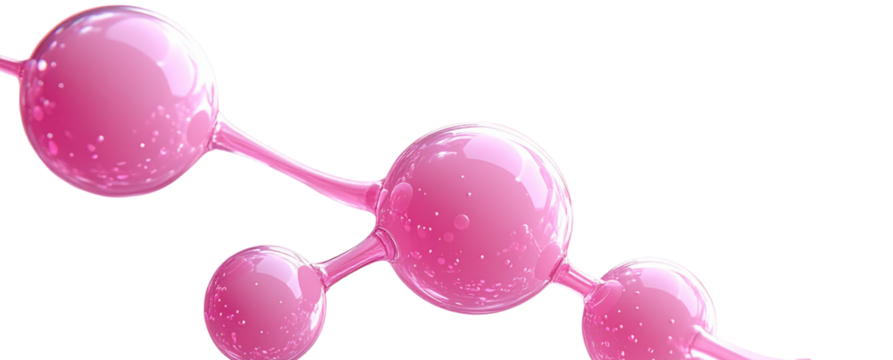 Pink Molecular Network 3D Illustration png - Powered by Adobe