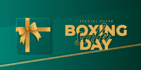 Boxing day sale abstract modern creative  banner on green background