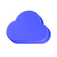 3d rendering cloud icon blue color