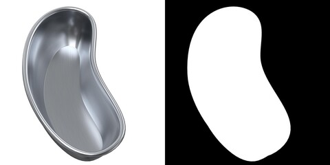 3D rendering illustration of a kidney dish basin