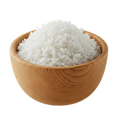 Bowl full of cooked rice isolated on transparent background PNG Generative AI