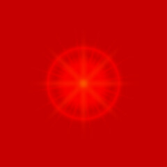 Intense Red Sunburst Light Glow , Abstract Radial Bright Energy Flare , Vibrant Red Heat Warning Background , Modern Digital Optical Circle Effect
