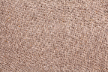 Close-up of natural burlap fabric