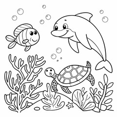 Underwater Adventure coloring page for kids