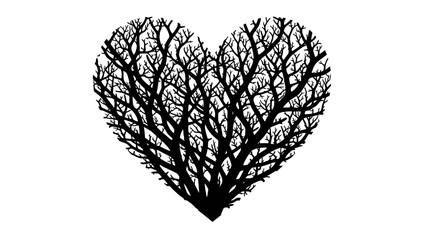 Heart shaped tree silhouette a symbol of love and nature s beauty