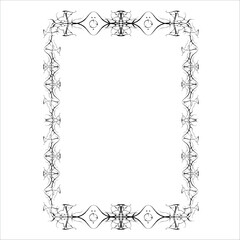 Vintage decorative vector frame in Gothic style - elegant black vector frame on white background, EPS 10
