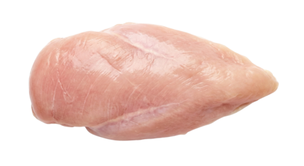 Raw chicken breast piece of uncooked poultry meat isolated on transparent surface isolated on transparent background