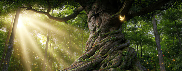 Naklejka premium enchanted forest, AI generated