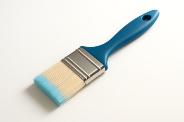 Professional paintbrush with blue paint ready for your next DIY project