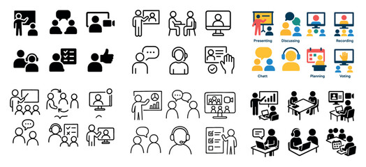 Business and communication icons set