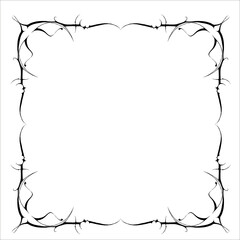 Vintage decorative frame in Gothic style - elegant black  frame on white background, JPG, 300 DPI 